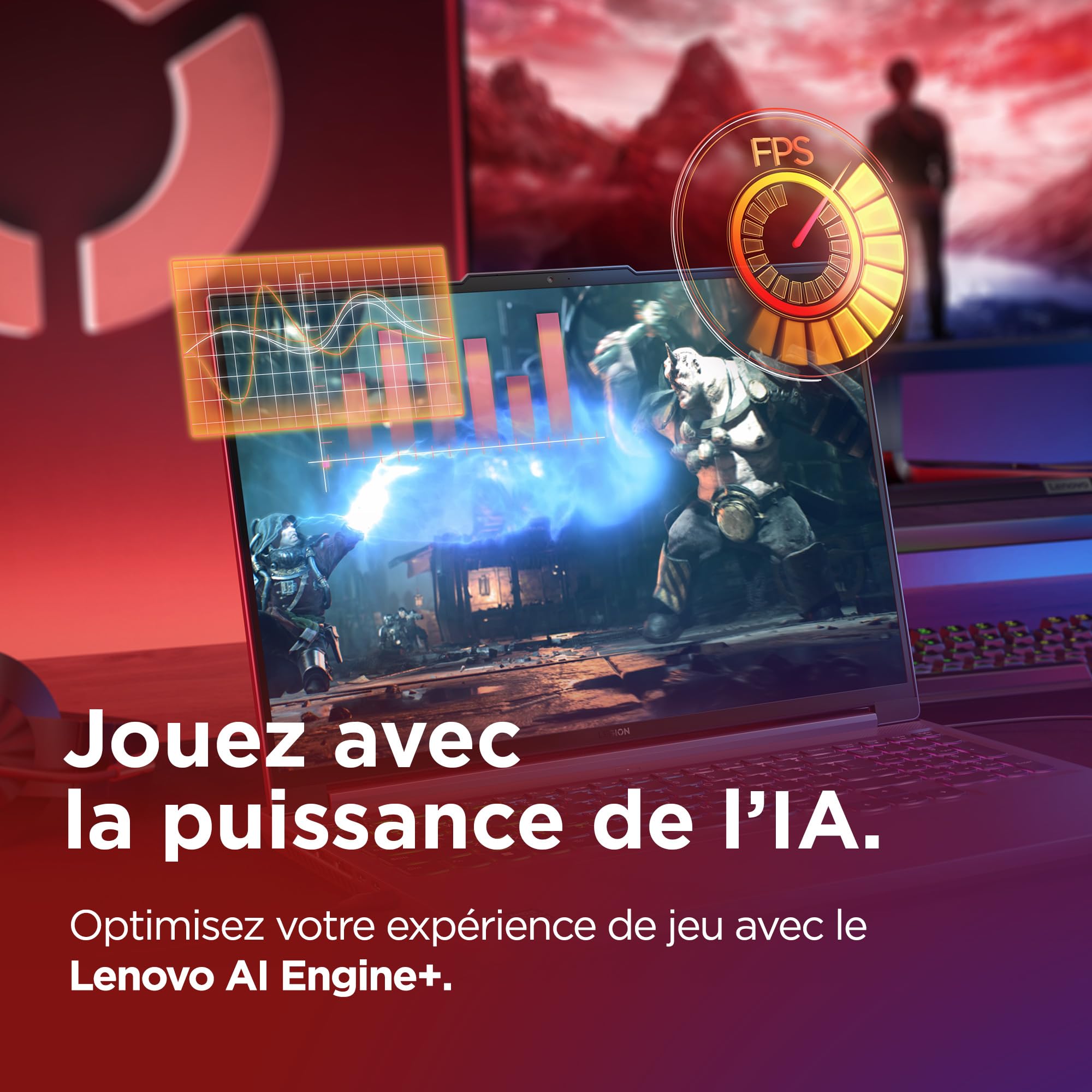 Lenovo Legion Slim 5 16ARP9 - Ordinateur Portable Gaming 16'' WQXGA 165Hz (AMD Ryzen 7 7435HS, RAM 16Go, SSD 512Go, NVIDIA RTX 4060 8Go, Windows 11 Home) Clavier rétroéclairé AZERTY - Gris