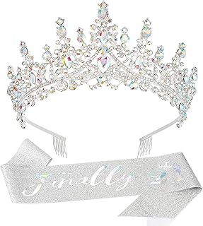 21st Birthday Sashes and Crowns for Women 21 Birthday Sash and Tiaras for Girls Set Happy Birthday Accessories 21st Birthday Decorations 21st Birthday Gifts 21st Birthday Party Favor Supplies