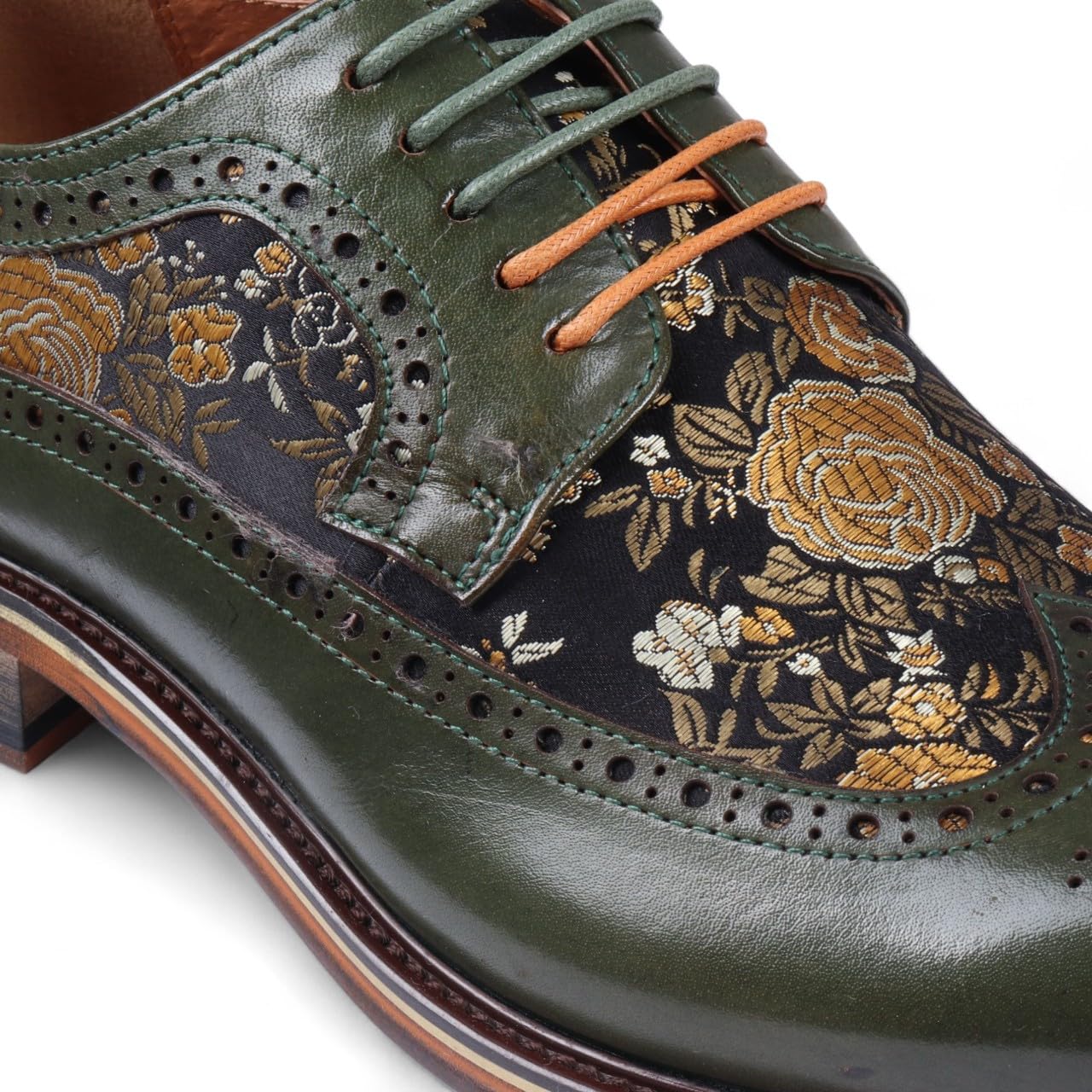 Infinity Leather Herren-Brogue-Schuhe aus Leder mit Blumenmuster - Ross