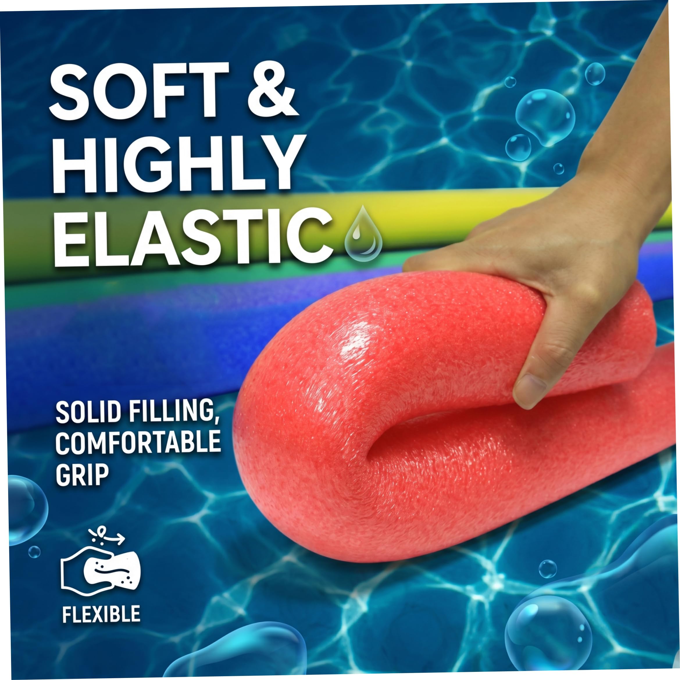 Fideos de Piscina Gigantes Tabla de natación de Alta flotabilidad en Forma de A para Entrenamiento de natación con Bolsa de Almacenamiento de Malla Color Aleatorio