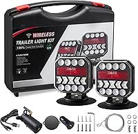HIFYBATY Wireless Magnetic Trailer Lights - USB-C Rechargeable Towing Kit, 100ft Range, IP67 Waterproof for Trucks, RVs, Boats