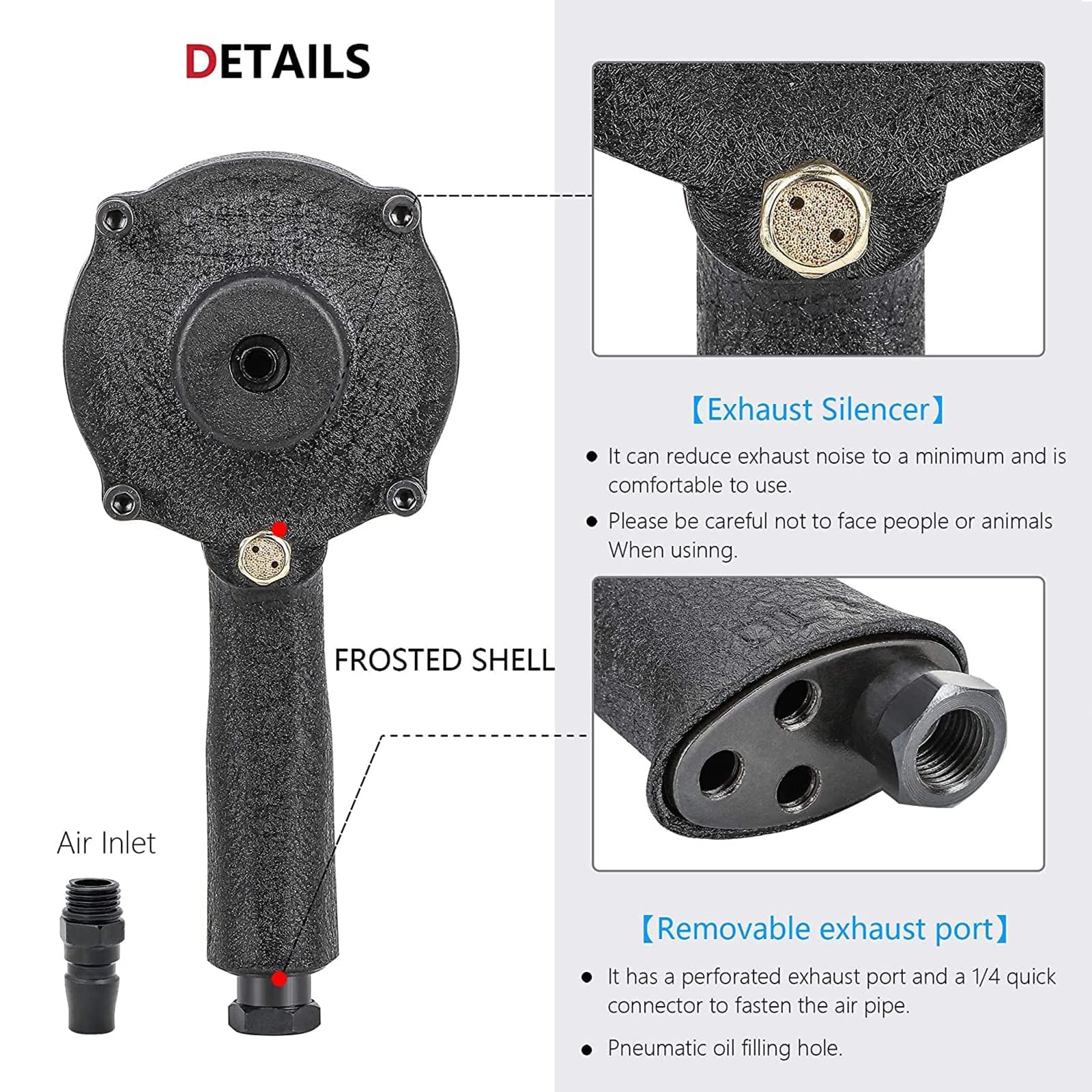 Perforatore industriale per fori pneumatici, 3,2-8 mm, testa rotante a 360°, margini regolabili, strumento per porte, finestre, fabbrica, ufficio, casa