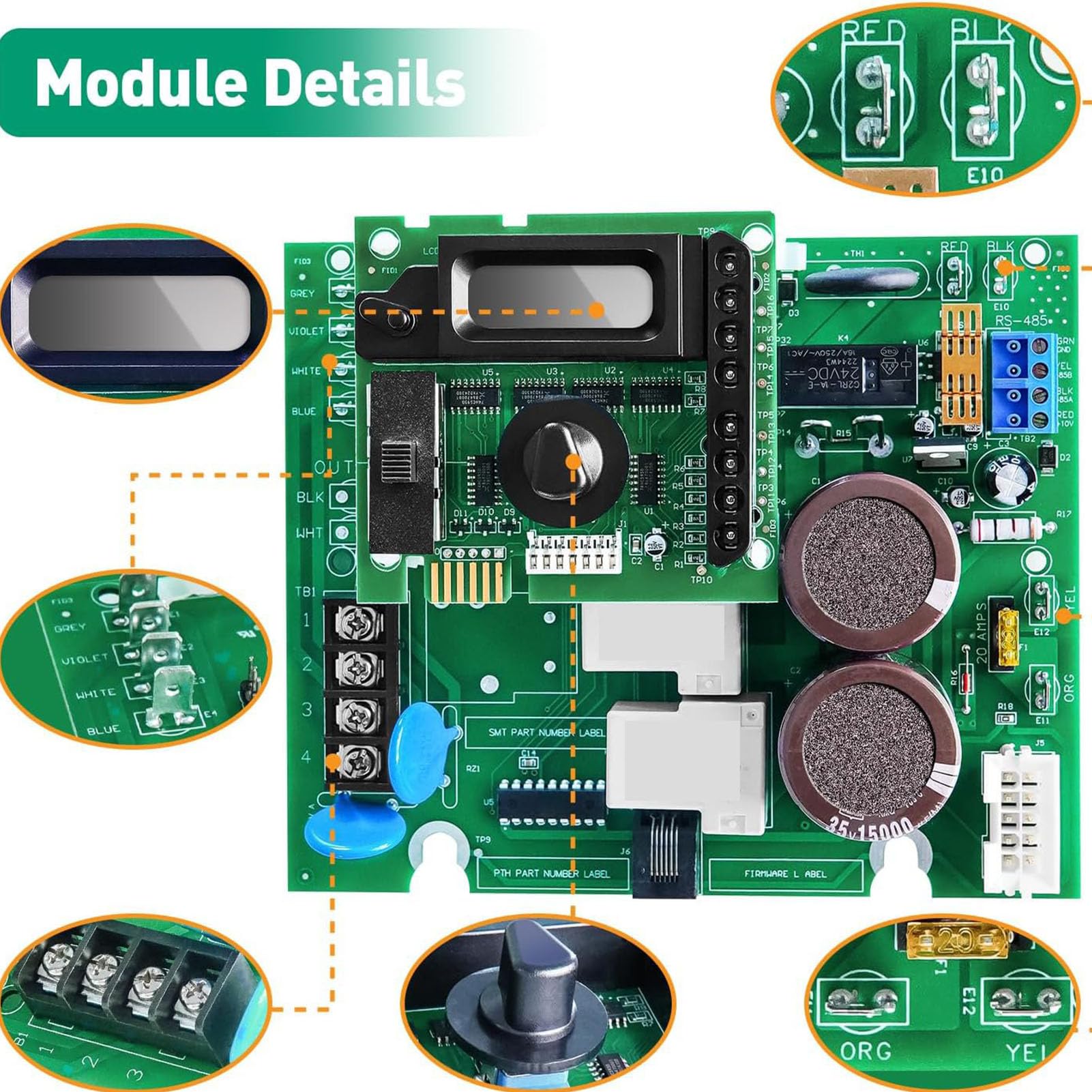 Jeffergarden Placa de Clorador Salino, GLX PCB RITE para AquaRite T-Cell