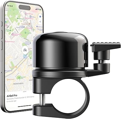 AirBell Pro - Fahrradklingel mit integriertem Tracker für Apple Find My Netzwerk, AirTag Alternative