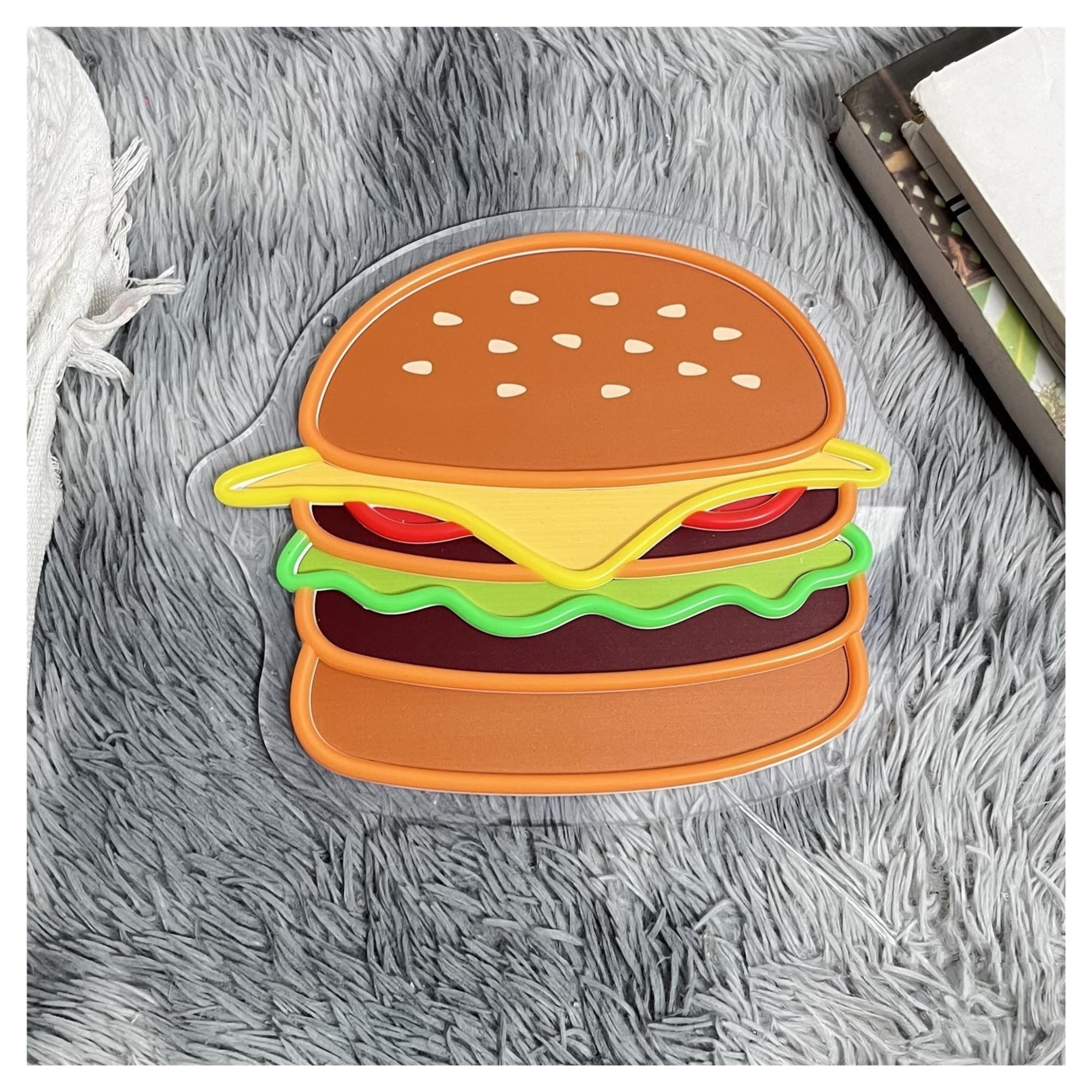Insegna al Neon Insegna Al Neon A Per Hamburger, Luce A Con Stampa UV Per, Decorazione Da Parete Per Cucina Di Casa 30cmx35cm