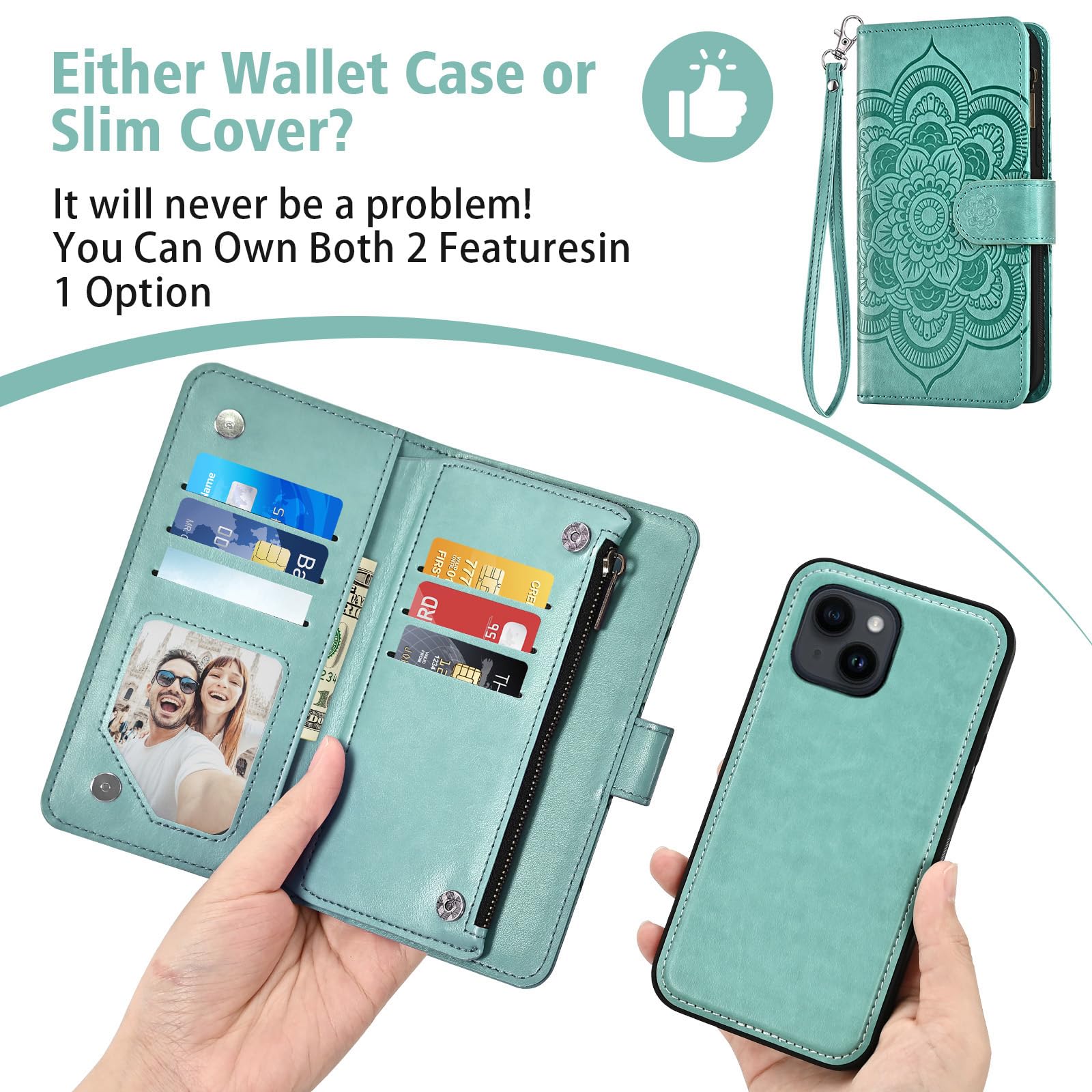 Asuwish Custodia per iPhone 14 da 6,1 pollici con cerniera a portafoglio magnetico con protezione dello schermo in vetro temperato Crossbody cordino cordino fiore titolare della carta iPhone14 5G i