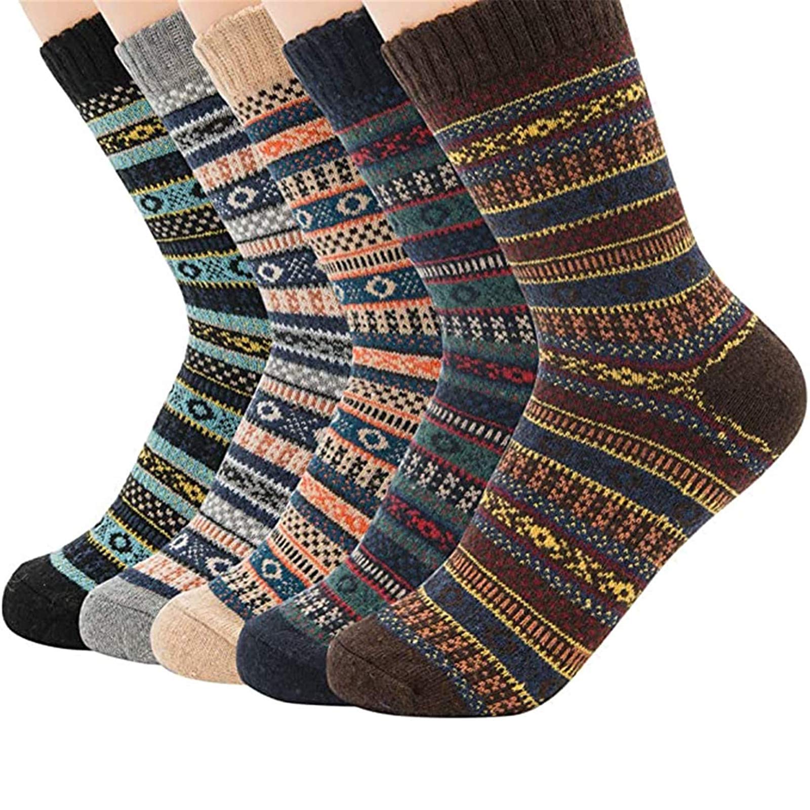 Mens Warm Wool Socks Soft Cozy Socks for Fall Winter Sports Socks Cashmere Athletic Crew Socks for Men