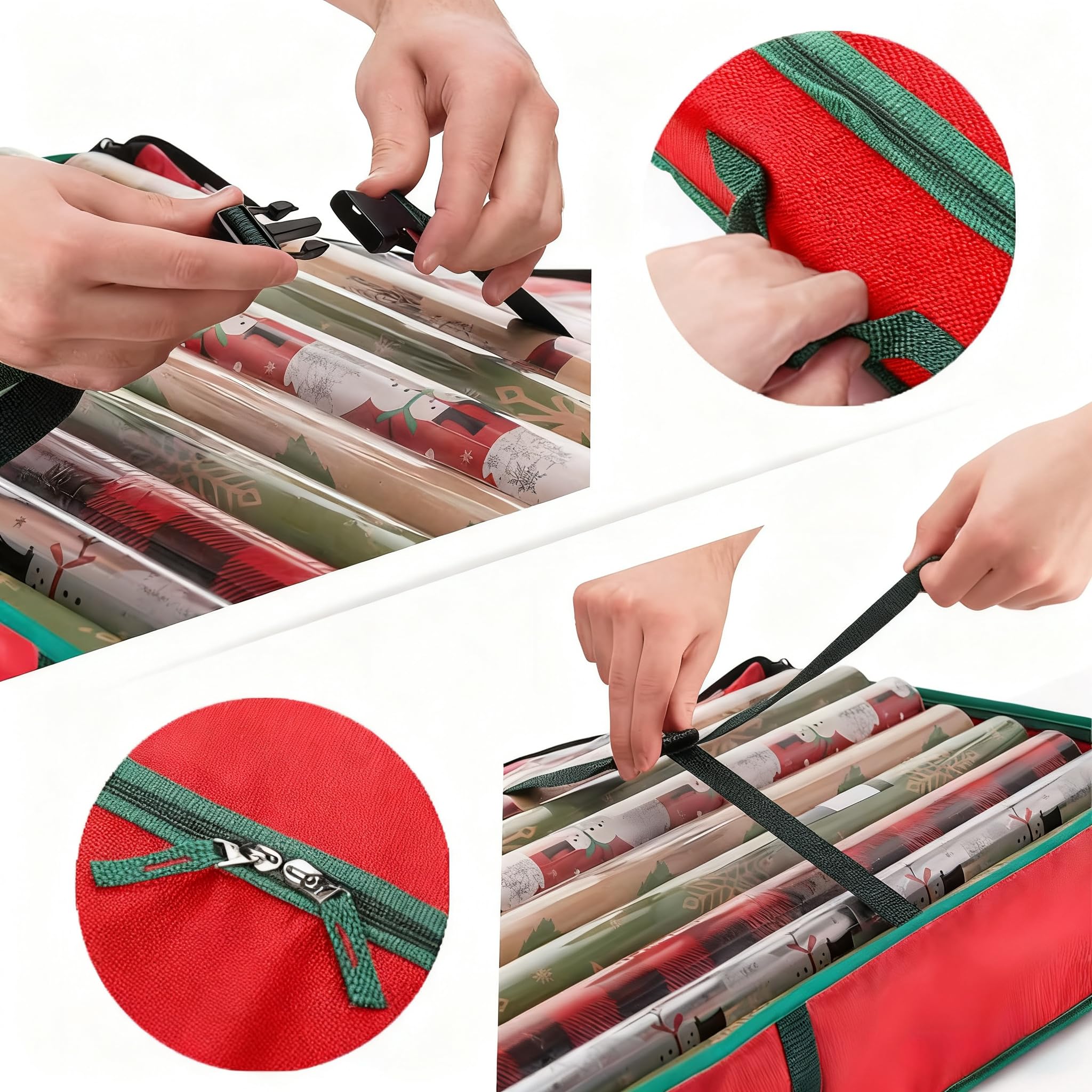 Dasellfa Organizer Carta da Regalo, Sacco Portaoggetti per Carta Regalo Rotolo Tessuto Impermeabile in Tessuto Oxford 600D, per Stoccaggio Scatola Regalo, Buono Regalo 103 x 35 x 16cm