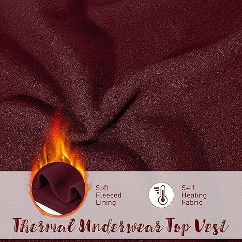 Miniatura 5 de 3 piezas de camisetas térmicas sin mangas para mujer, ropa interior de forro polar, suave, sin mangas, chaleco de capa base cálida