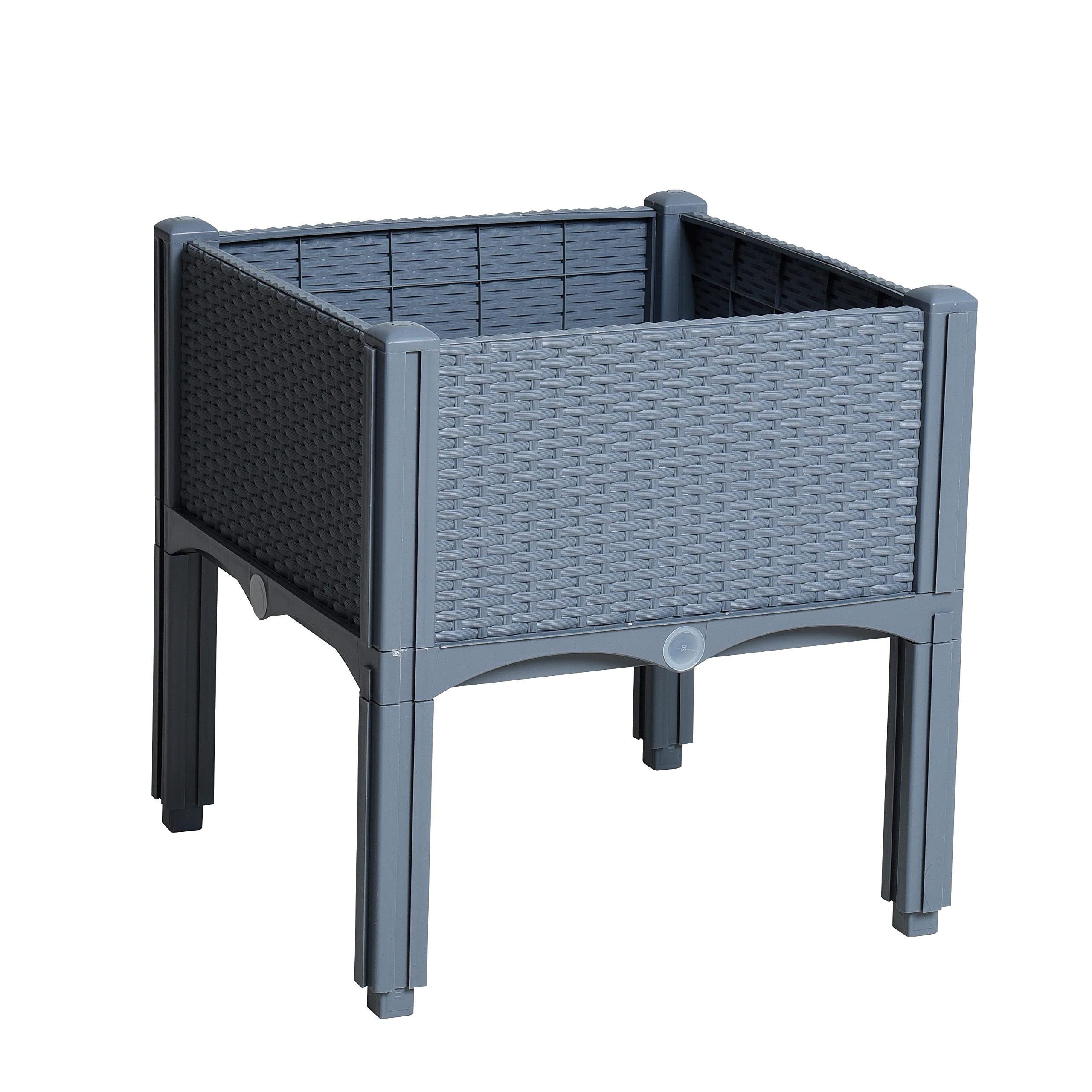 ESTEXO Hochbeet Polyrattan Pflanzkasten Pflanzbeet Blumenbeet Rattan Optik Gemüsebeet Beet