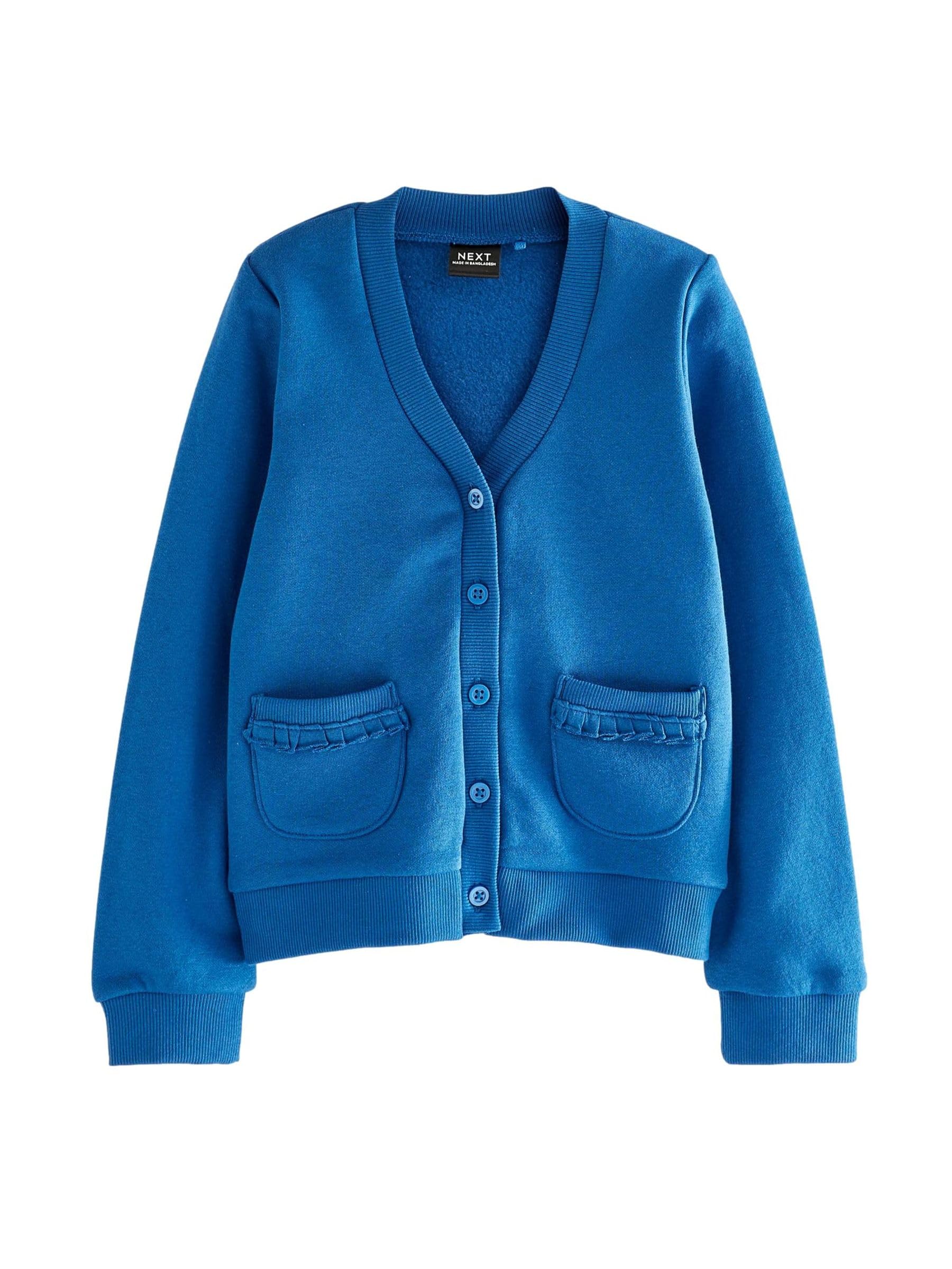 NEXT Mädchen Standard Jersey-Strickjacke mit gerüschten Taschen