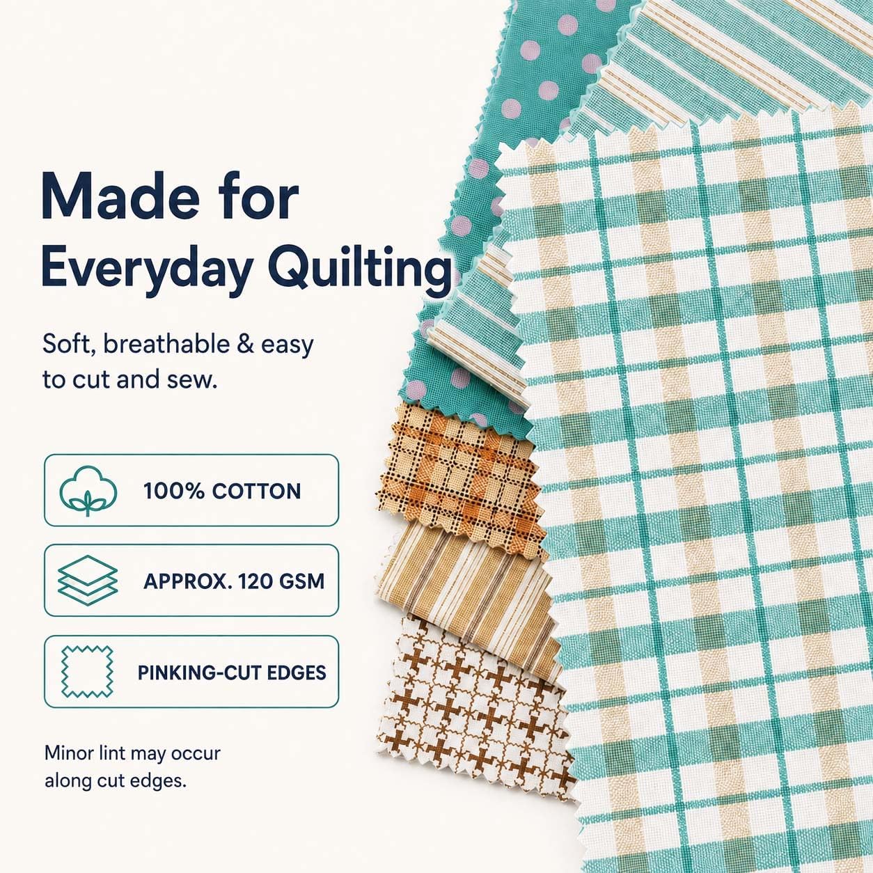 Vintage Patchwork Fabric Bundle, 42PCS 10x10 Inch Precut Quilt Squares for Quilting, Sewing & DIY Crafts