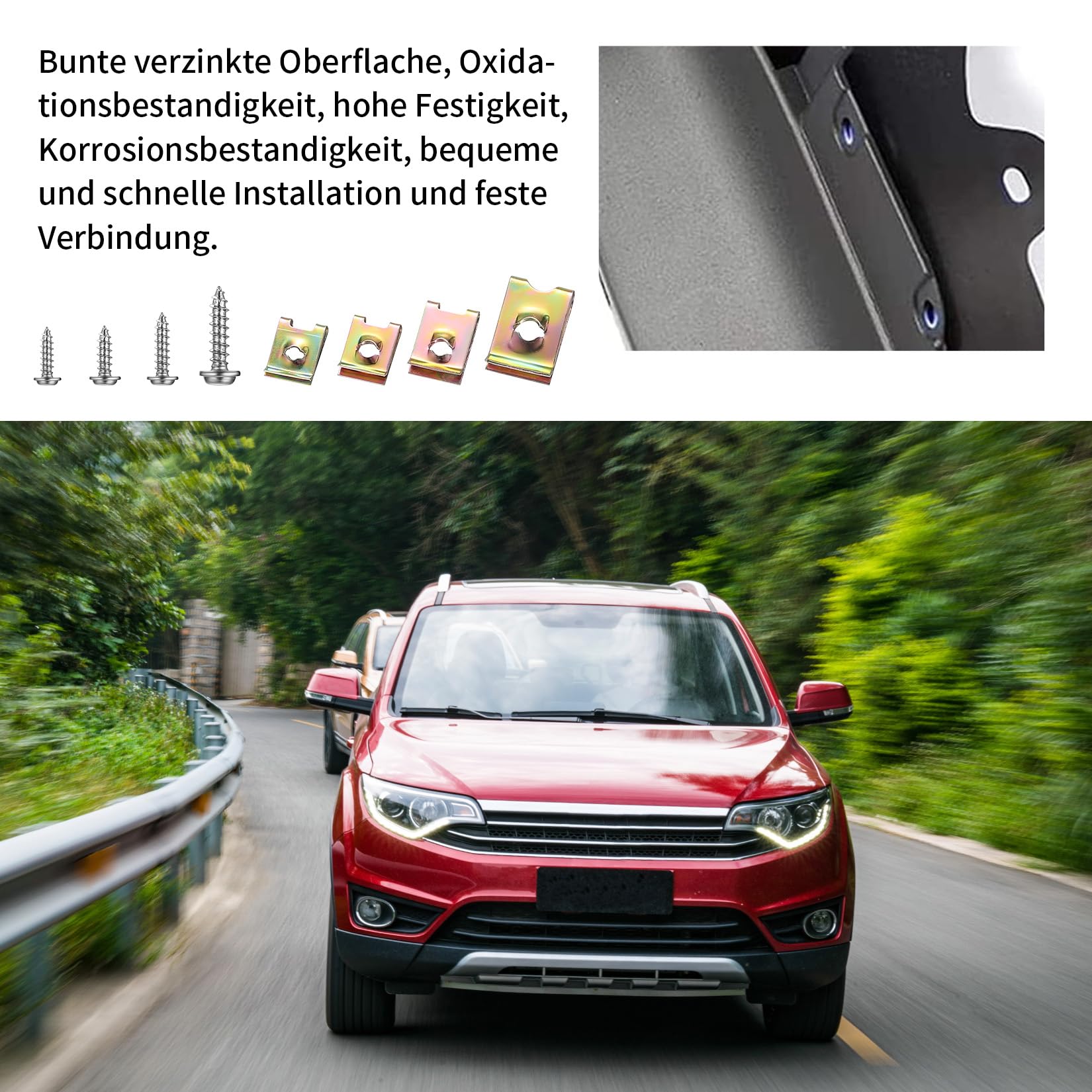 Vordpe 60 stuks schroefmoer clipkit, koolstofstaal, plaatmoer