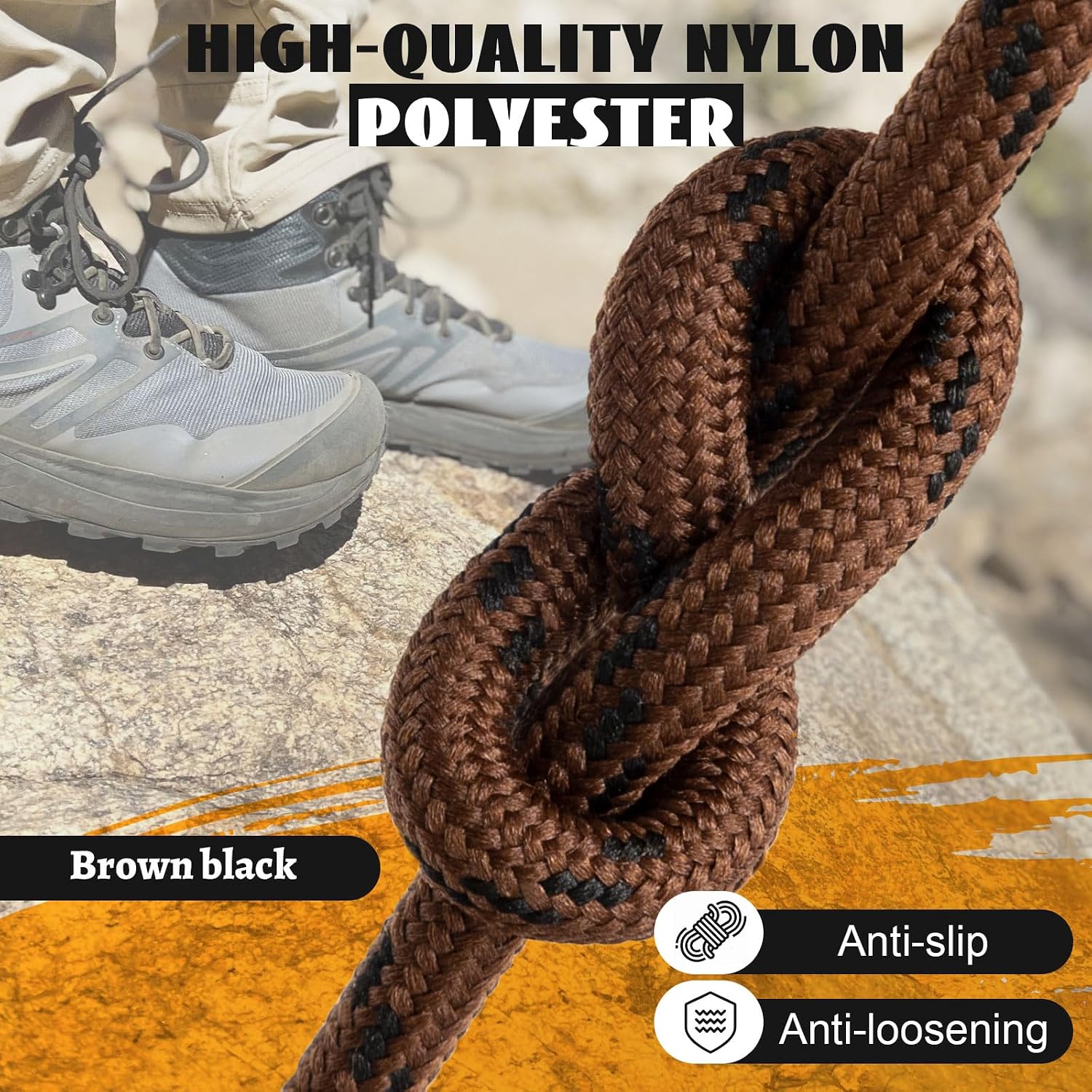 0.5 cm of 2 Pairs Round Shoelaces for Shoes, Boots and Boots image 2