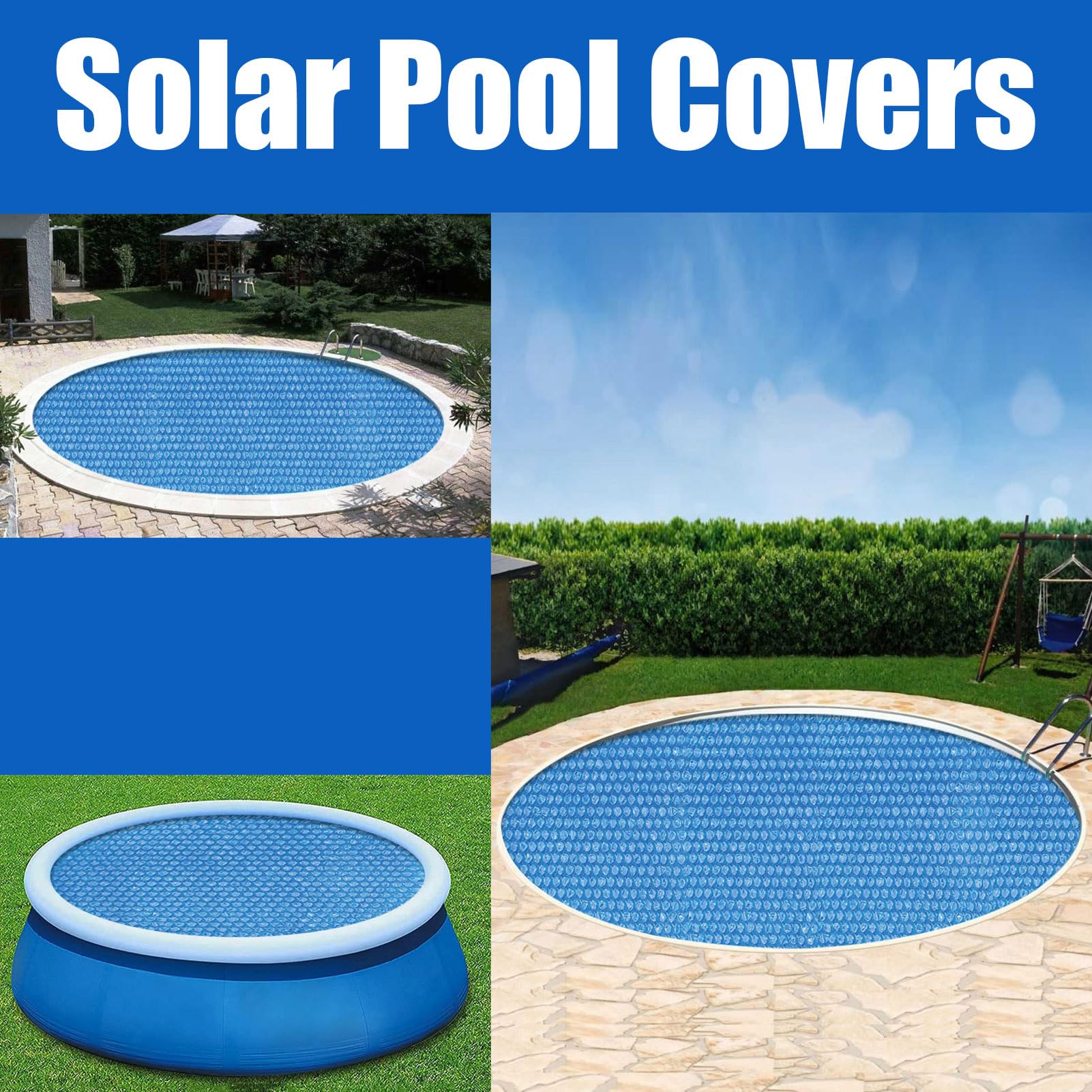 Sonnenbetriebene Poolabdeckung, kreisförmige Wärmespeicherung, Isolierungsschild im Boden, energiesparend, Schutz für Wasserheizung, Schwimmzubehör