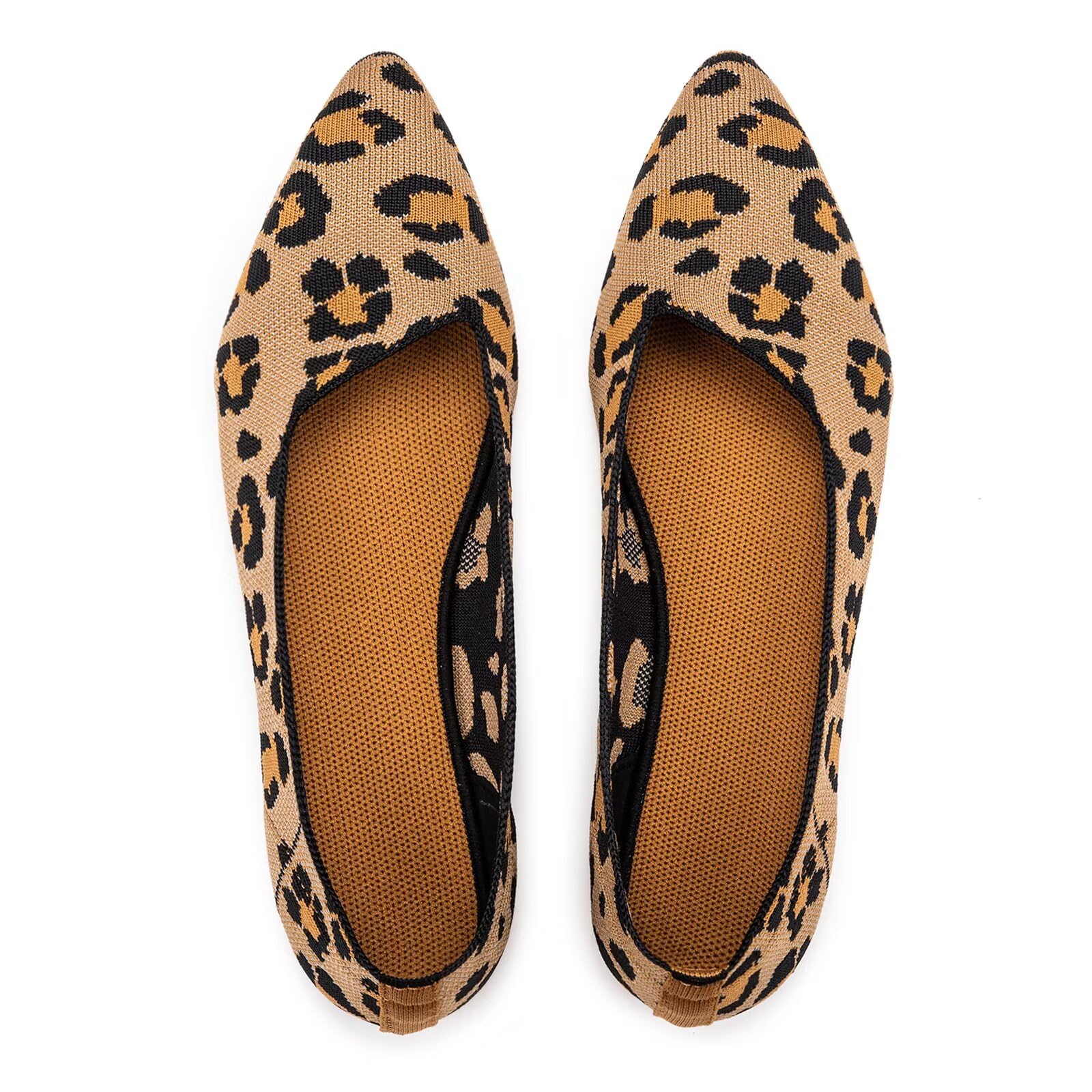 Frank Mully Womens Pointed Toe Flats Knit Dress Shoes Comfort Women Shoes Softable