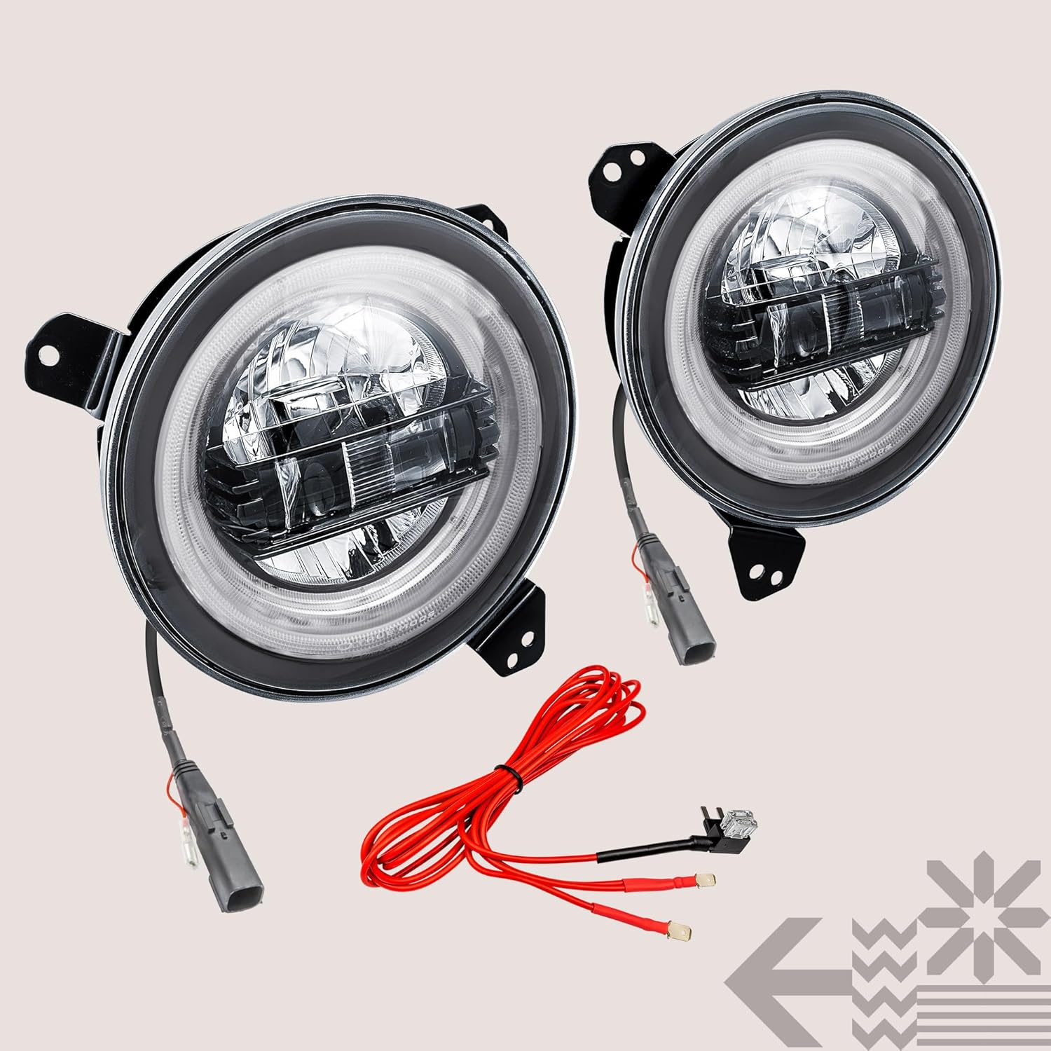 TRUE MODS 9 Inch Round LED Headlights Replacement for 2018-2025 Jeep Wrangler JL JLU Unlimited Gladiator JT Accessories [DOT Approved] [Dual-HALO DRL] Sealed Beam Front Head Light Lamp Bulb