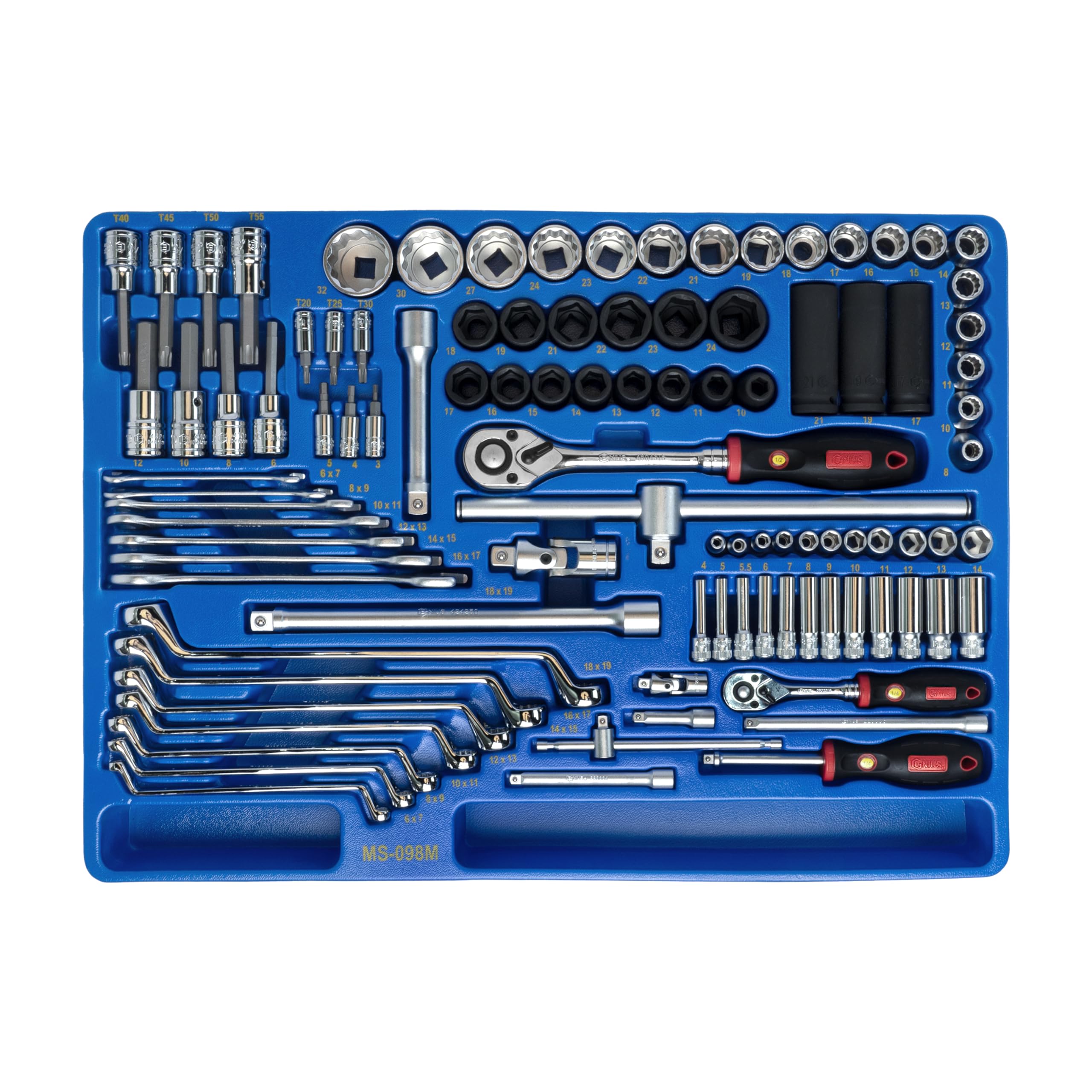 Amazon | Genius Tools 98ピース 1/4インチ & 1/2インチ Dr
