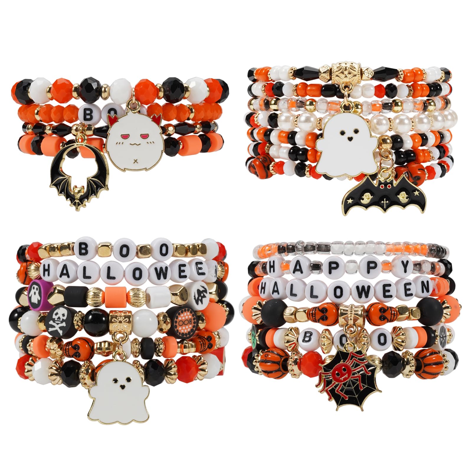 Twinfree Bohemian Bracelets for Women Stretch Multilayer Colorful Beads Bracelet with Charm Jewelry