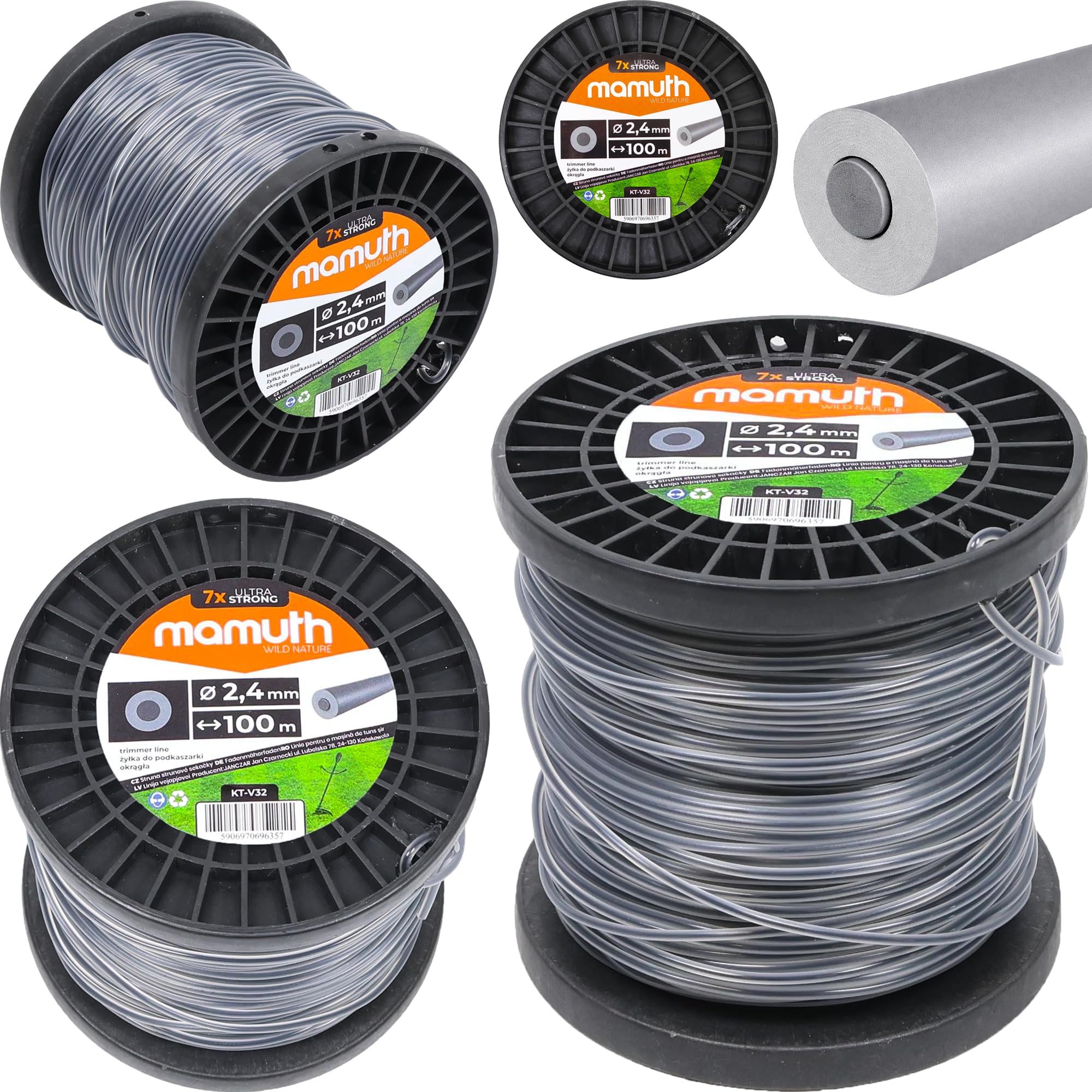 Mamuth Wild Nature Trimmer Line Thread Spool 100 M 2.4 Mm Round Shape For Brush Cutter Brush Cutter