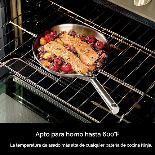 Miniatura 5 de Ninja EverClad C99007 - Juego de ollas y sartenes de acero inoxidable, 7 piezas, todas las estufas e inducción, apto para horno hasta 600 F, triple