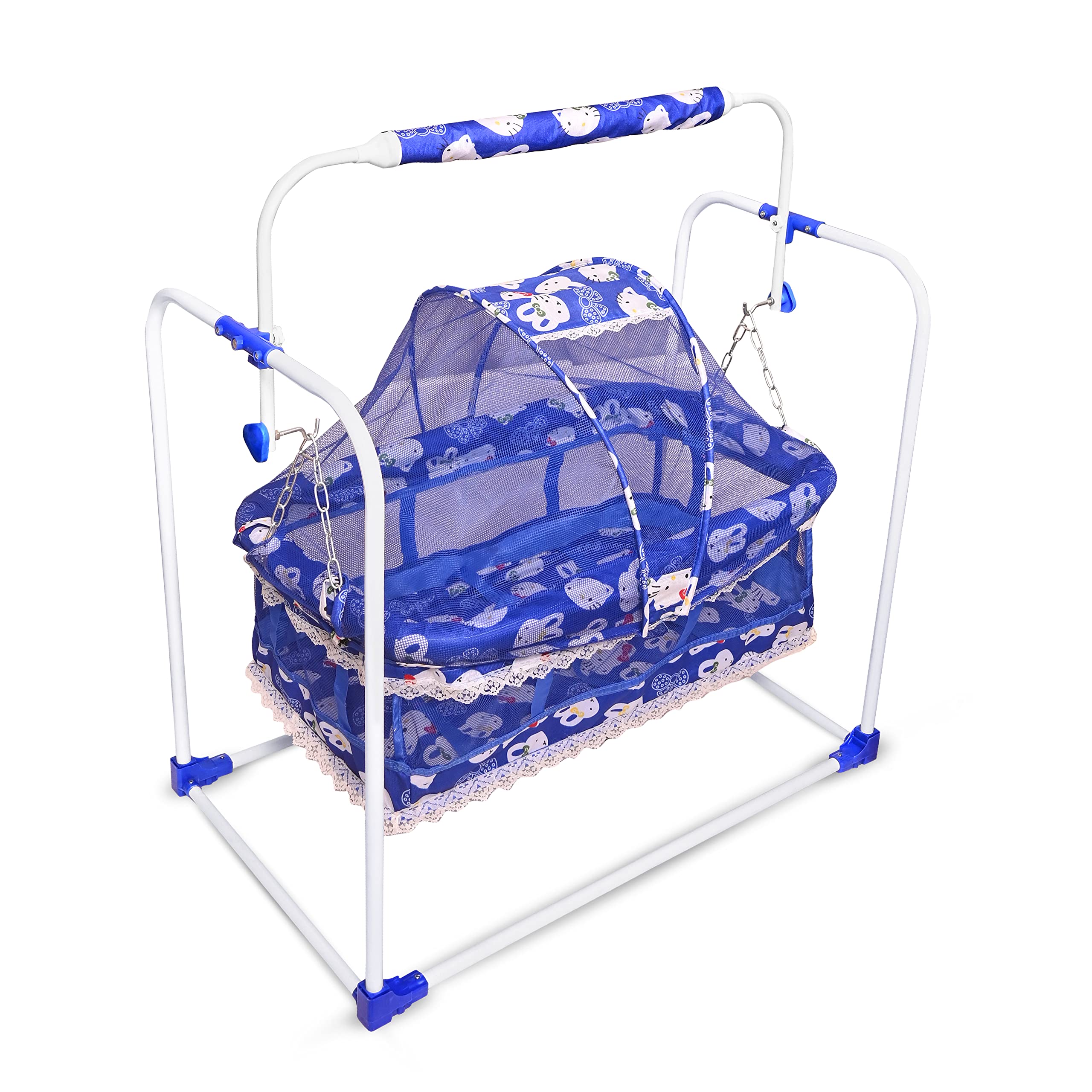 AVANI METROBUZZ Baby Swing Cradle Comfortable Sleep with Mosquito Net for 0-13 Months Infant & Toddlers, Newborn Babies (Blue)