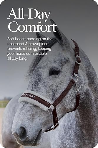 Vista 3 de HORZE Howard Soft Fleece Acolchado Ajustable Poliéster Caballo Halter - Marrón Oscuro - Caballo
