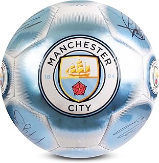 Hy-Pro Pallone da calcio classico con licenza ufficiale, metallizzato, taglia 5, allenamento, partita, merchandising, da collezione, per bambini e adulti