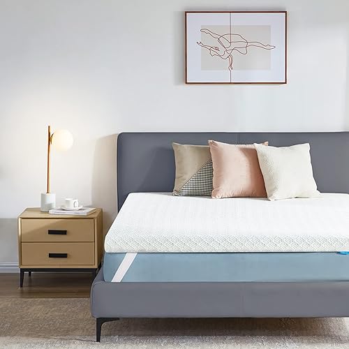 Cooling Mattress Topper Used Gel Memory Foam with Cool-to-Touch Cover, Ventilated Airflow Mattress Pad for Back Pain, Supportive Bed Topper Washable Cover, CertiPUR-US Certified (Twin)