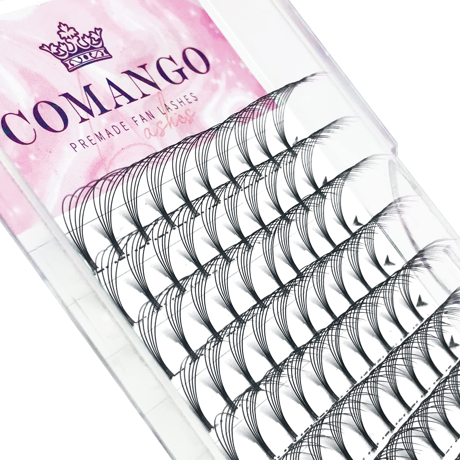 CoMango Premade Fans Eyelash Extensions 5D-C-0.1-12mm Premade Volume Lash, Short Stem Eyelash Extensions Pre Made Fanned Russian Volume Lash