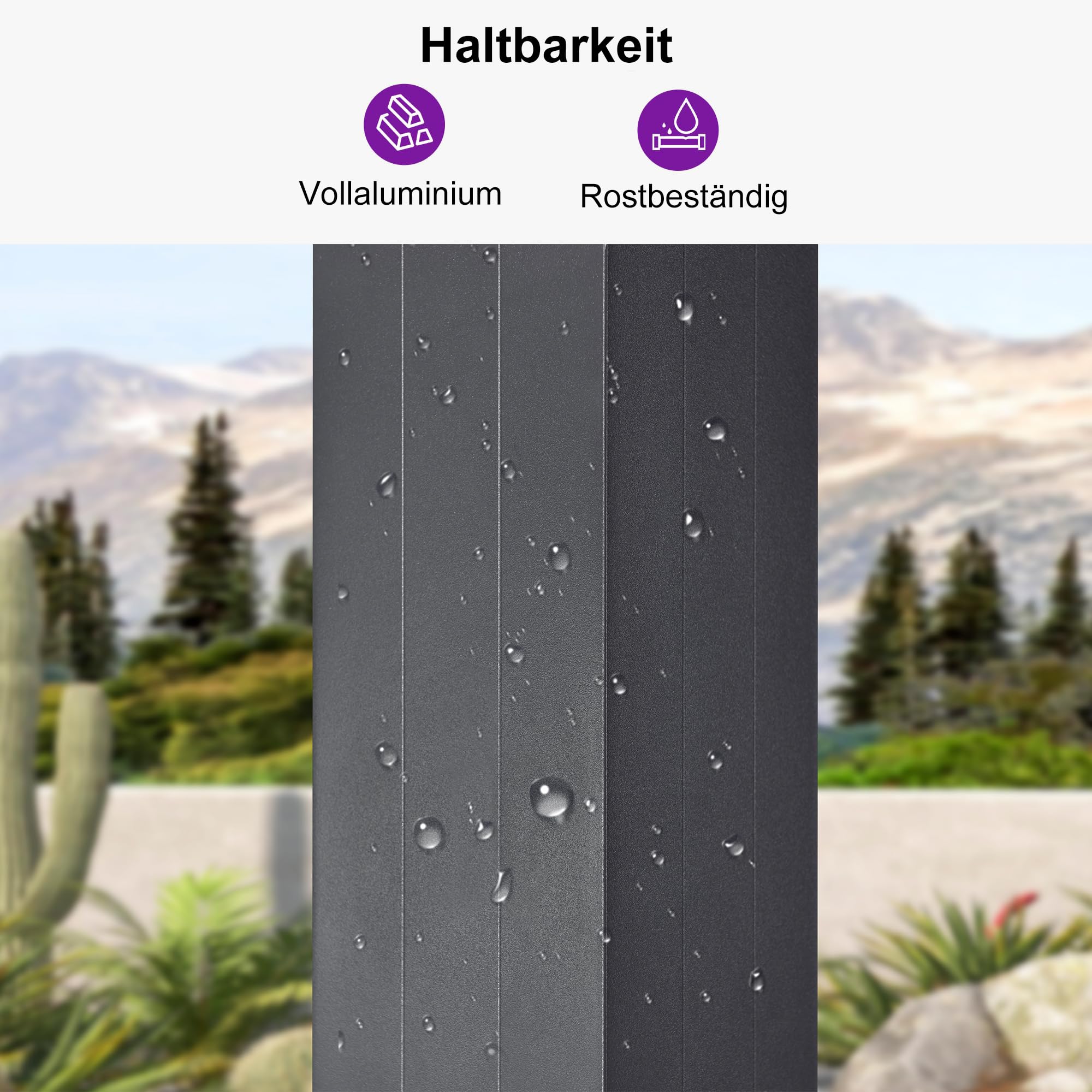 PURPLE LEAF Lamellenpergola Zubehör BY-AS, 1er-Set Alu Feste Horizontale Lamellenwand Paneel, für 3 m Graue Lamellenwand, Lamellenpergola Nicht Enthalten, Grau