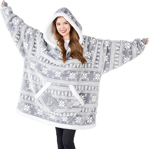 Manta con capucha para adultos, manta de vellón Sherpa con capucha, sudadera de gran tamaño con bolsillo gigante, regalo acogedor para mujeres y disponible en Yaxa Venezuela
