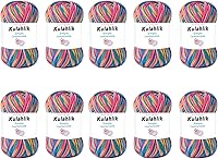 Vista 141 de 250g (5x50g) de hilo acrílico para crochet/tejido, hilo de gradiente de colores, 5 rollos de madejas, perfecto para cualquier proyecto de mini