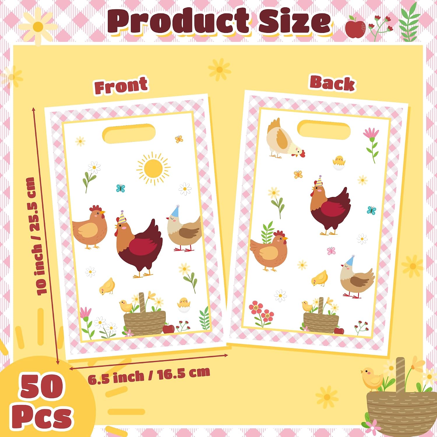 Chicken Party Favor Bags for Birthday Baby Shower Decorations image 2