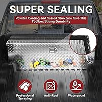 Vista 5 de YITAMOTOR Cajas de herramientas para cama de camión de 48 pulgadas, aluminio resistente con estante deslizante, caja de herramientas de placa