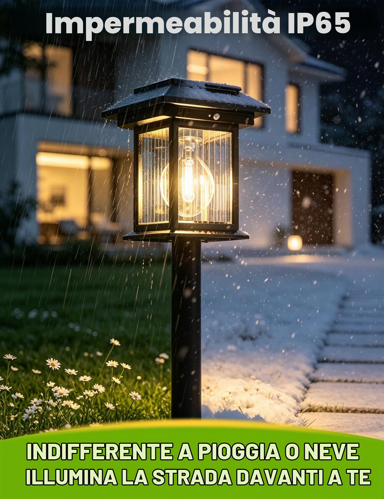 ACMHNC Lampade Solari da Esterno 4 Pezzi,Sensore di Movimento, Ricarica USB | IP65 Luci Solare da Giardino Esterno, 1200mAh, 3000K, 3 Modalità, Terra/Parete/Sospesa