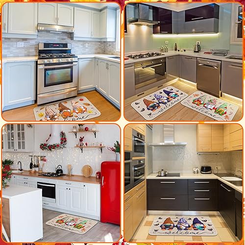 Miniatura 6 de 3 tapetes de gnomo de otoño y Halloween, tapete de bienvenida de Acción de Gracias, tapete de felicitación de Navidad, tapete antideslizante para