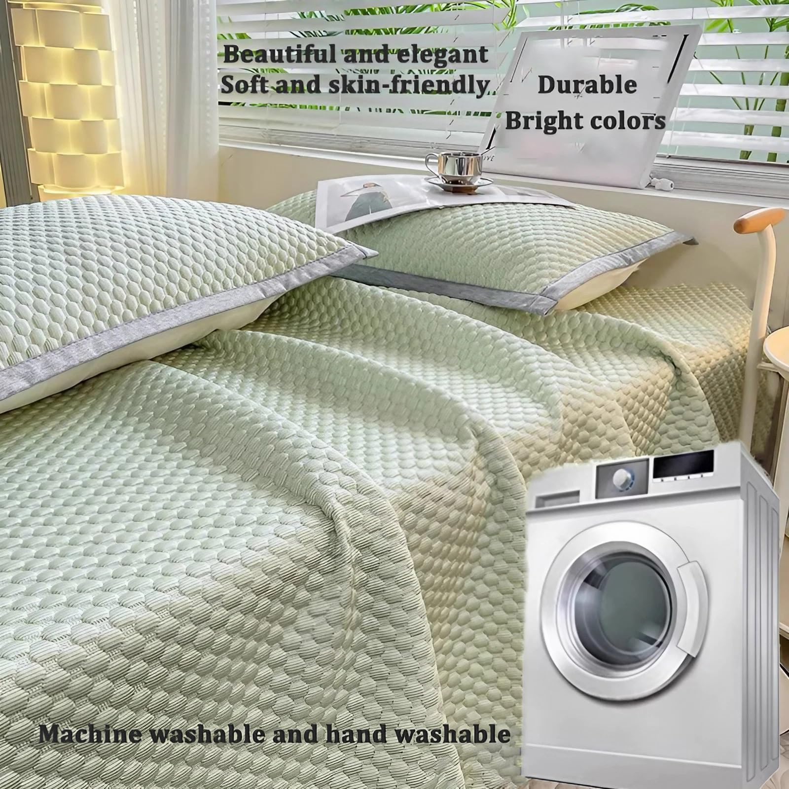 Lenzuola Una Piazza E Mezza In Cotone - Lenzuolo Refrigerante Leggero e Traspirante - Coprimaterasso Rinfrescante per Letto Estivo - Topper Matrimoniale Completo(Blue A,150 x 200 cm+2 pillowcases)