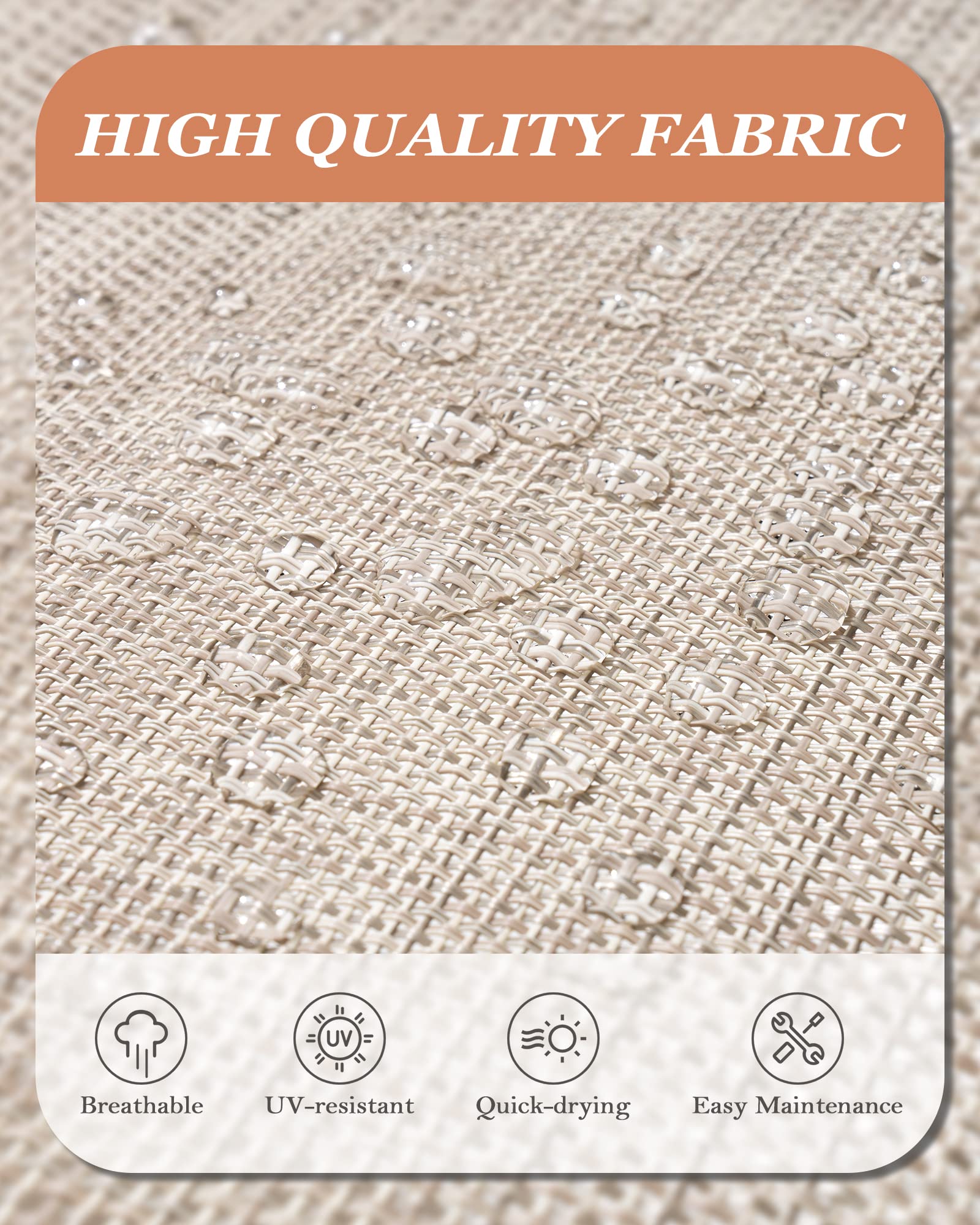 Mecedora de patio curvada con almohada para playa, patio, piscina al aire libre, interior, marco de acero gris (2 unidades, beige) 8