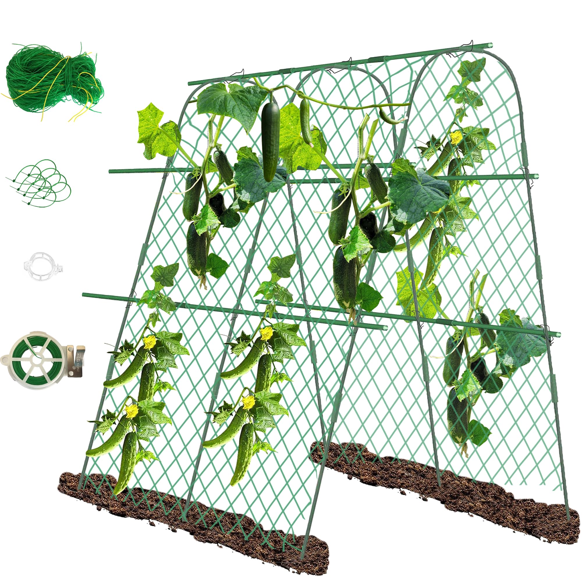 Griglia per pomodori, cetrioli, 160 x 140 x 120 cm, per piante rampicanti, traliccio in metallo per pomodori, verdure e piante rampicanti, fiori e piante da frutto
