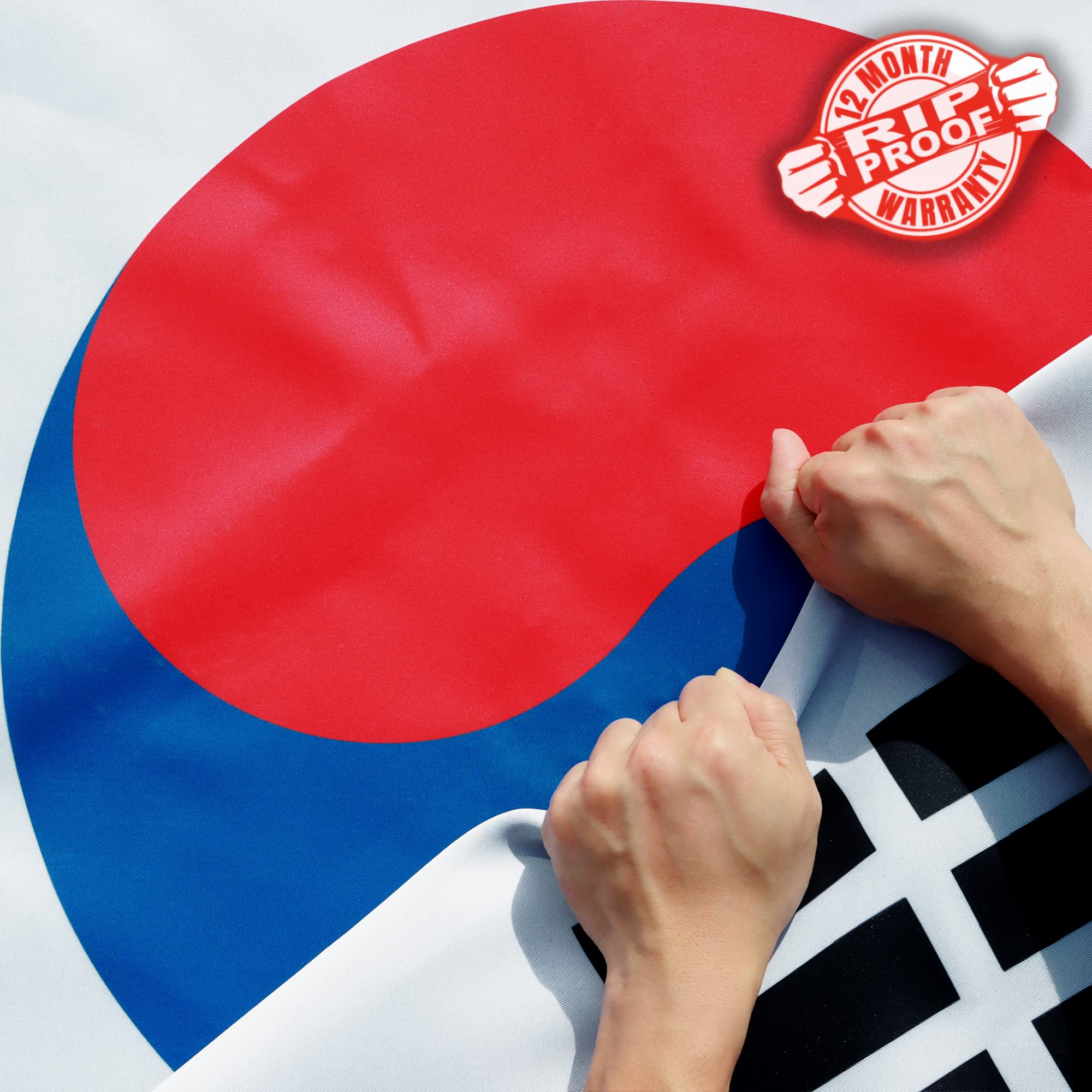 Anley Rip-Proof Technology Double Sided 3-Ply South Korea Flag 3x5 Foot - Vivid Color, Canvas Header and Wrinkle Resistant - The Strongest, Longest Lasting S Korean National Flags 3 X 5 Ft