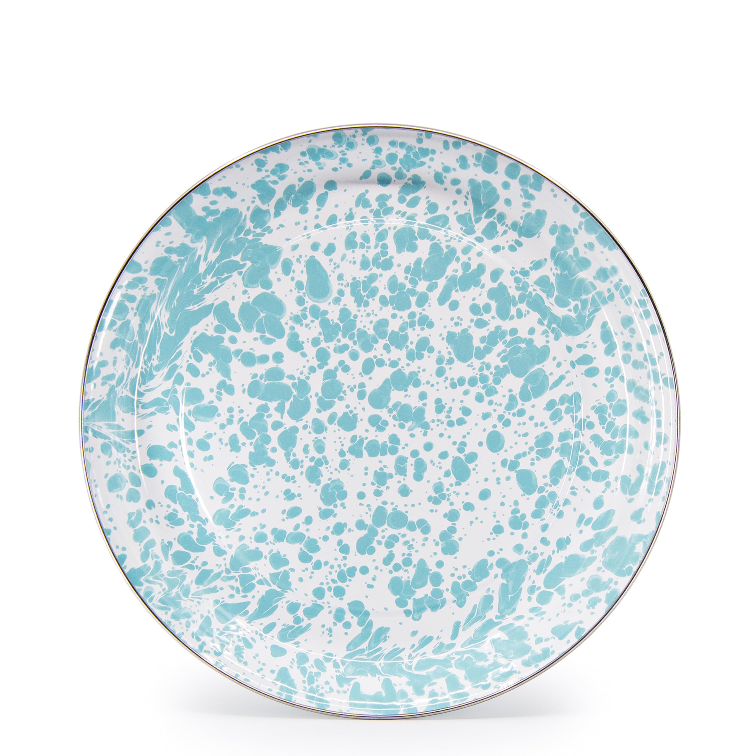 Golden Rabbit Enamelware - 15.5" Medium Tray (Sea Glass Swirl)