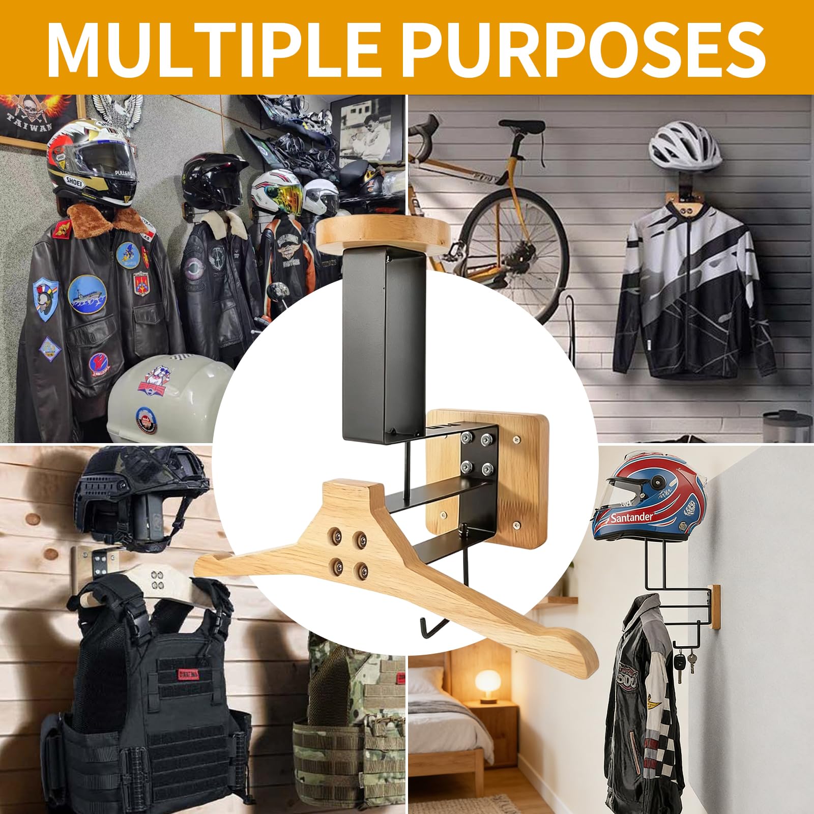 Helmhalterung Wand, Motorrad Garderobe Motorradhelm Halterung für Motorrad Fahrrad Rennsport Oberbekleidung SportausrüStung PräSentation
