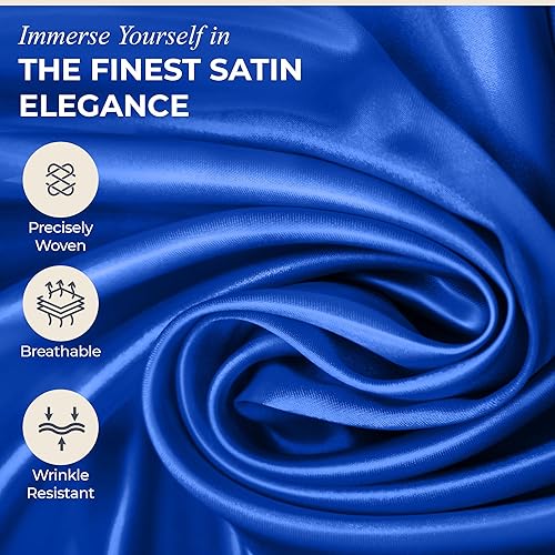 Miniatura 4 de DECOLURE Juego de sábanas de satén tamaño Queen, 6 piezas, cómodas sábanas de satén de lujo con tacto de seda para hotel, elegantes y sedosas,