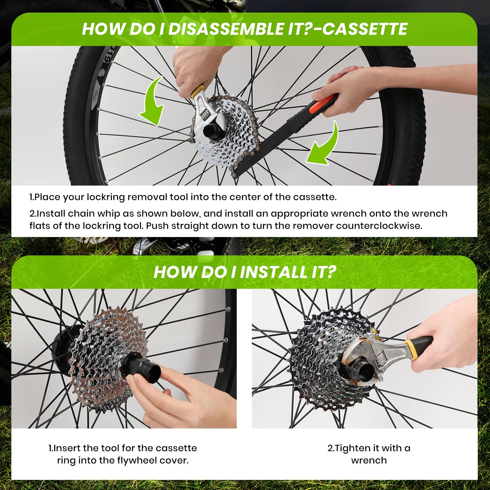 Estrattore Ruota Libera 2 in 1 Strumento Cassetta Bicicletta 12 Denti Pignoni Ruote Libere