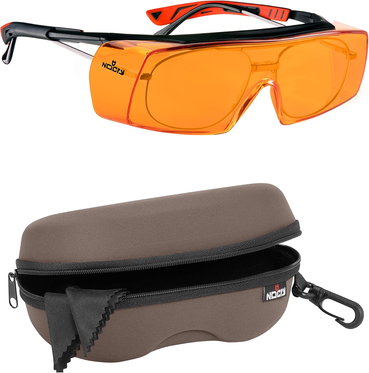 NoCry Blue Light Blocking Over Glasses Safety Glasses with Orange Anti