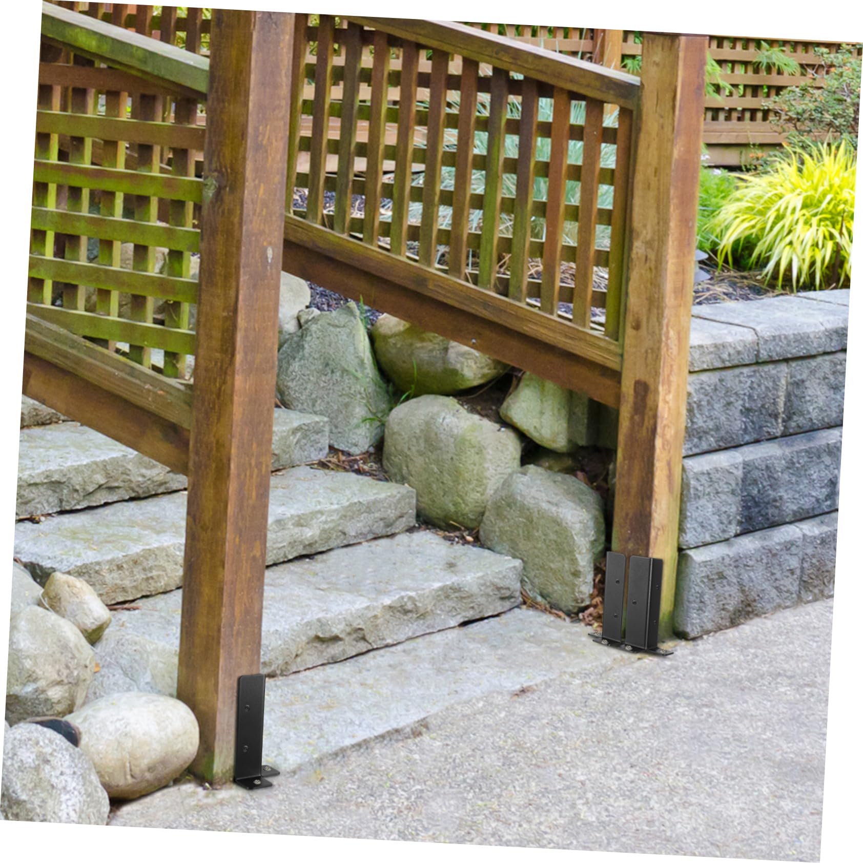 Staffe Base per Pergola in Acciaio al Carbonio Nere, 4 Set