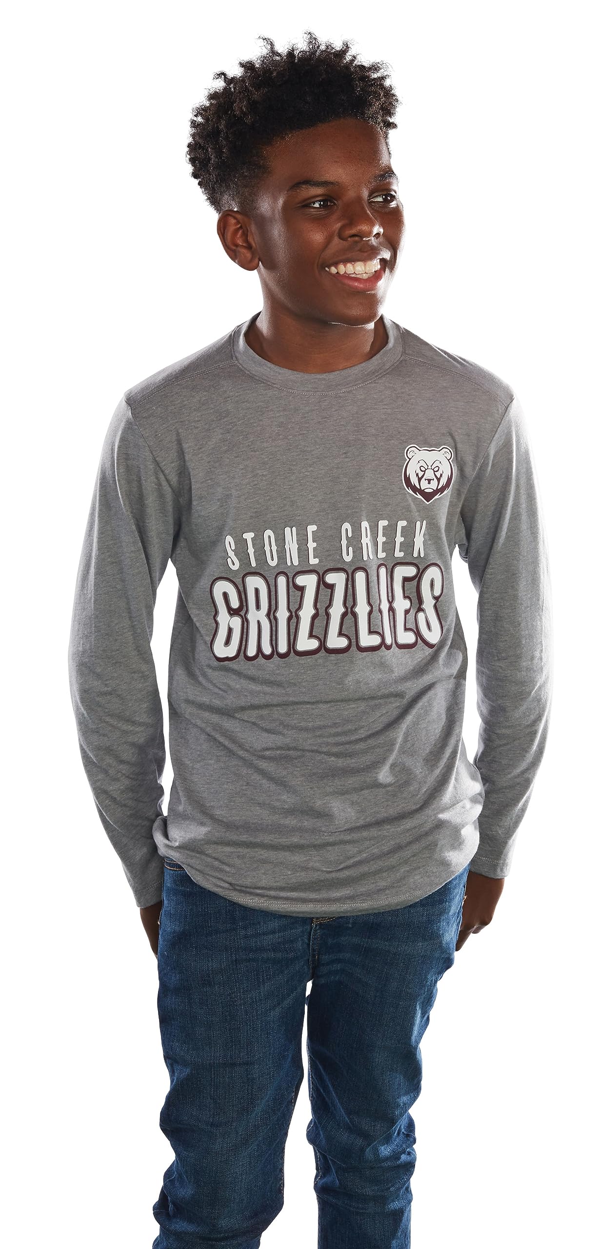 Augusta Sportswear Boys Tri-Blend Long Sleeve Crew Manga Larga Niños