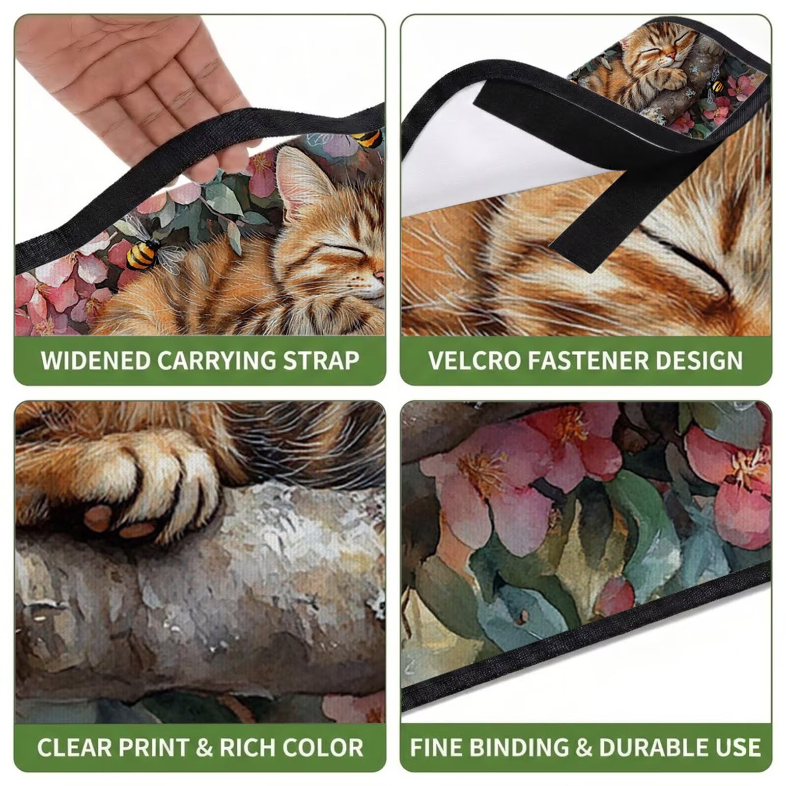 Grande Coperta de Picnic 200x300 cm, Gatto Manta Picnic Impermeable Anti-Sabbia Manta de Playa Pieghevole, Outdoor Picnic Blanket per Spiaggia, Camping, Giardino, Trekking - ape UZ-946