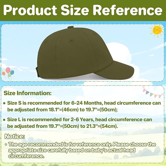 qikqik Baby Baseball Cap Toddler Baseball Hat Baby Ball Cap Toddler Hats for Boys Girls Cotton Infant Caps Kids Trucker Hat